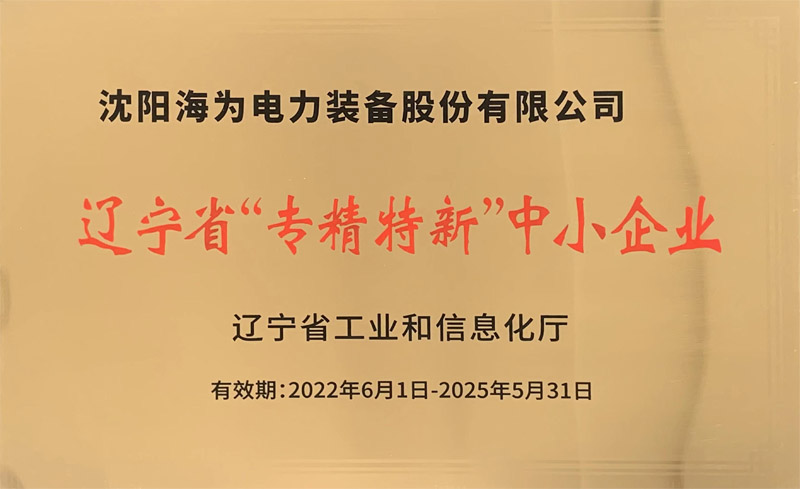 遼寧省“專(zhuān)精特新”中小企業(yè)